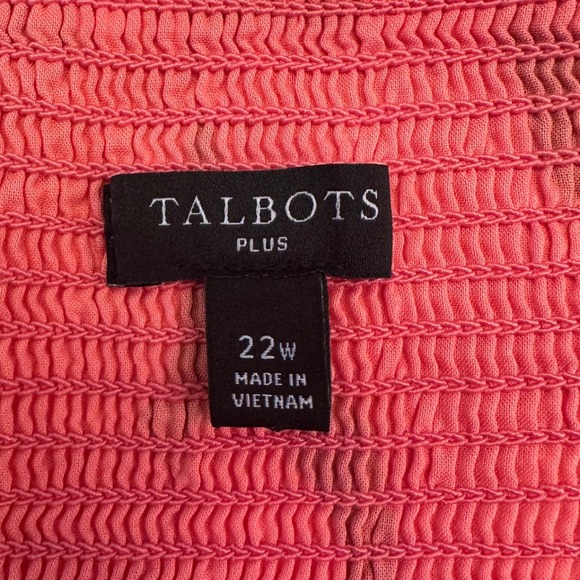 Talbots Plus 100% Cotton Tiered Maxi Dress Women Sz 3X/22W Lemons Oranges Cruise - Picture 5 of 9